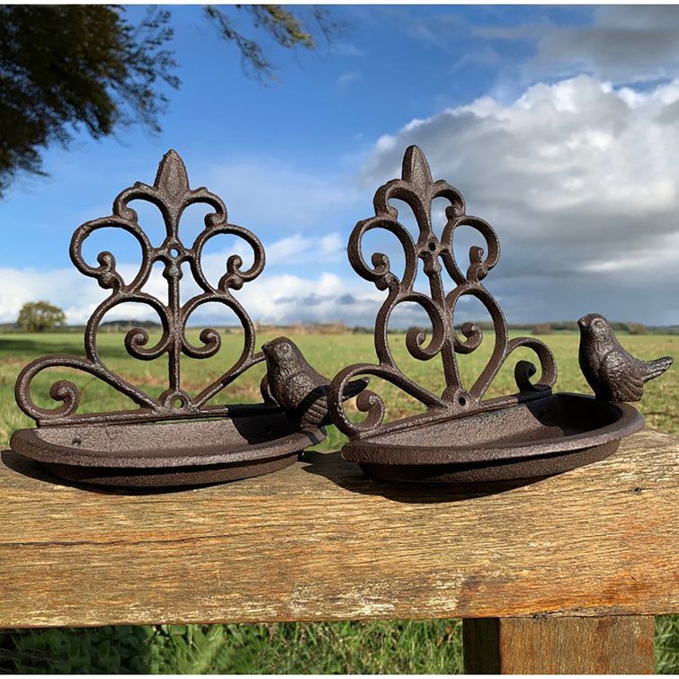 Astoria Grand Cast Iron Wall Mounted Bird Feeder (Set Of 2) Wayfair.co.uk